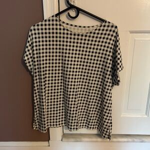 Black and White Checkered Women's Top